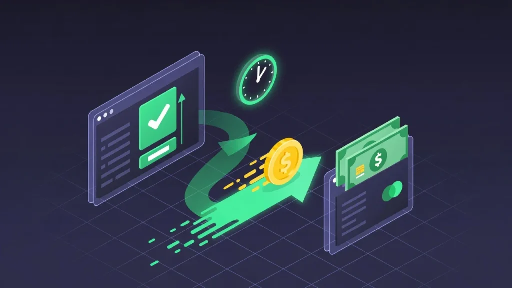 Fast PayID withdrawal process at Australian online casinos — real-time payout visualization from casino to bank account